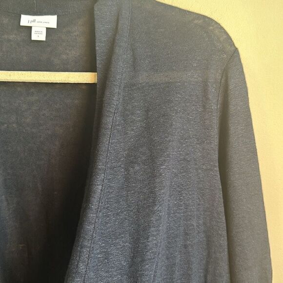 J. Jill Love Linen Semi-Sheer Cardigan Sweater L - Picture 2 of 6